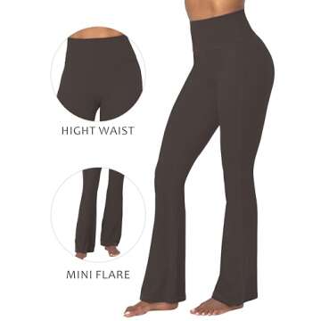 Sunzel Mini Flare Leggings for Women - High Waist Tummy Control Yoga Pants