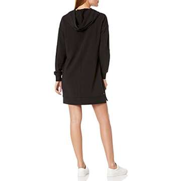 The Drop Women's Iona Long-Sleeve Hooded Mini Sweatshirt Dress, Black, XL