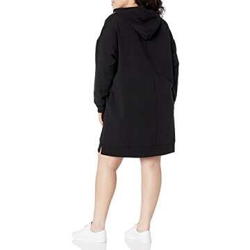The Drop Women's Iona Long-Sleeve Hooded Mini Sweatshirt Dress, Black, XL