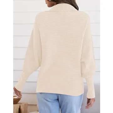 ZESICA Women's V Neck Loose Knit Sweater - Stylish & Cozy