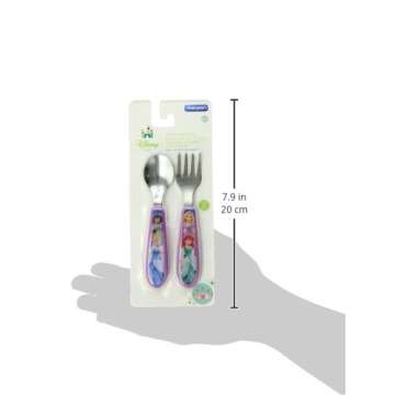 The First Years Disney Princess Easy Grasp Stainless Steel Spoon & Fork Flatware Set