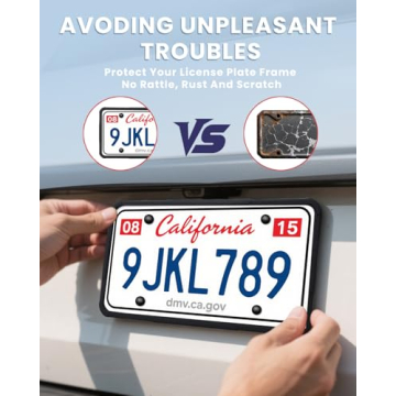 High-Quality Universal Silicone License Plate Frames - 2 Pack Weatherproof & Easy to Install