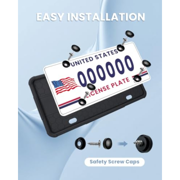 Durable 2 Pack Silicone License Plate Frames for Cars