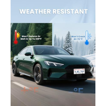 Durable 2 Pack Silicone License Plate Frames for Cars