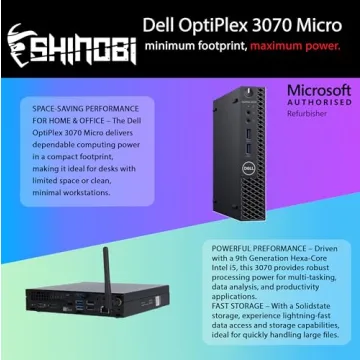 Dell 3070 OptiPlex Mini PC | Intel Core i5-9500T | 32GB RAM | 1TB NVMe | Windows 11 Pro | Renewed