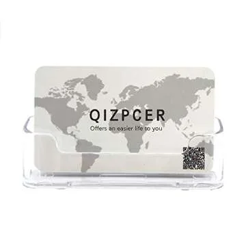 4 Pack Clear Plastic Business Card Holder,Acrylic Business Card Display for Desk Business Card Stand