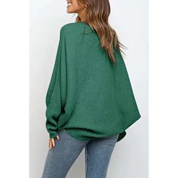 Mafulus Women's Oversized Crewneck Batwing Sweater