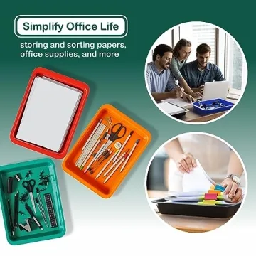 4-Pack Colorful Plastic Trays for Crafts & Organization