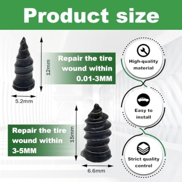 LTDCVTR 60Pcs Tire Repair Rubber Nail Kit for Cars, Bikes, Trucks, and More
