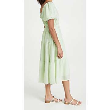 Stylish ASTR Women's Smocked Tiered Maxi Dress in Sage