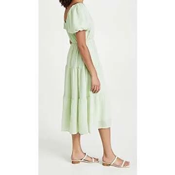 Stylish ASTR Women's Smocked Tiered Maxi Dress in Sage