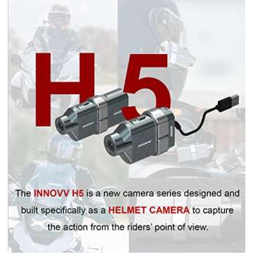 INNOVV H5 Motorcycle Helmet Camera: 4K Action Recorder with Wi-Fi, EIS, and IP65 Water Resistance
