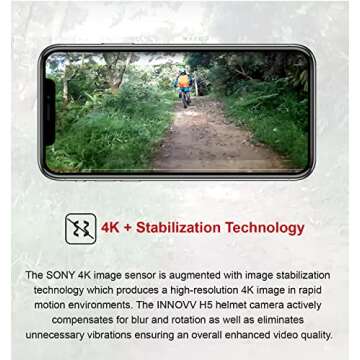 INNOVV H5 4K Motorcycle Helmet Camera with Wi-Fi and Image Stabilization