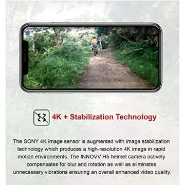 INNOVV H5 4K Motorcycle Helmet Camera with Wi-Fi and Image Stabilization