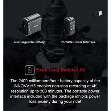 INNOVV H5 4K Motorcycle Helmet Camera with Wi-Fi and Image Stabilization