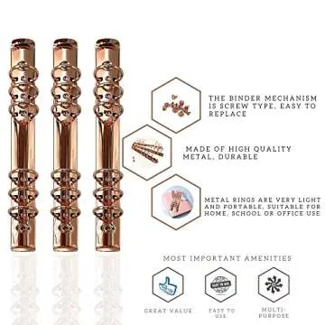 Stylish A5 Notebook Mechanism Replacement Kit - Rose Gold