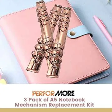 Stylish A5 Notebook Mechanism Replacement Kit - Rose Gold