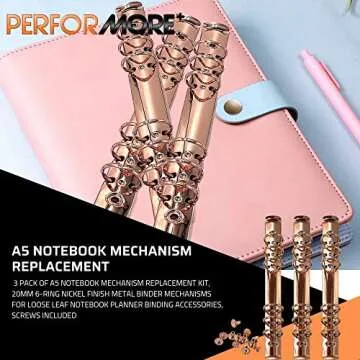 Stylish A5 Notebook Mechanism Replacement Kit - Rose Gold