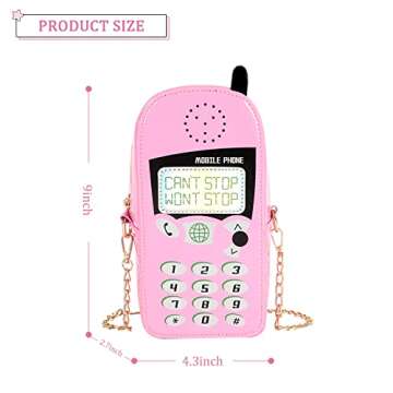 KUANG! Women Cute Digital Mobile Phone Shaped Shoulder Bag Funny Crossbody Bag Pu Messenger Chain Pu...
