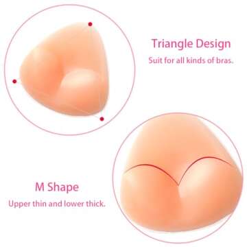 SEEKUP Bra Pad Breast Enhancers - Comfortable Silicone Push-Up Inserts