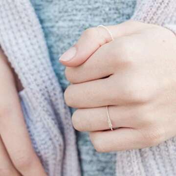 Honeycat Tiny Baguette Crystal Ring | Minimalist Jewelry