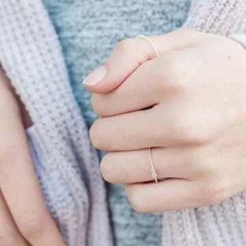 Honeycat Tiny Baguette Crystal Ring | Minimalist Jewelry