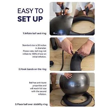 Pharmedoc Exercise Ball Chair with Back Support for Home and Office w/Exercise Yoga Balance Ball, Pump, Removable Back & Lockable Wheels