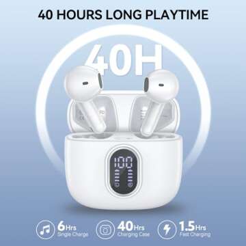 Bluetooth 5.3 Earbuds with 42 Hrs Playtime and LED Display