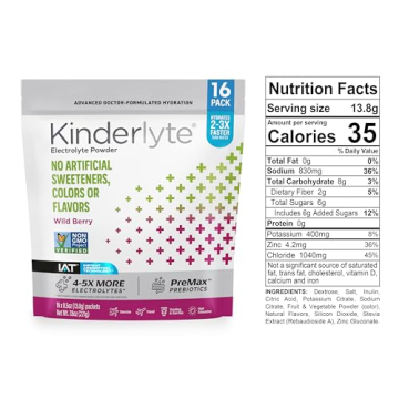 Kinderlyte Electrolyte Powder for Fast Hydration 16 Count