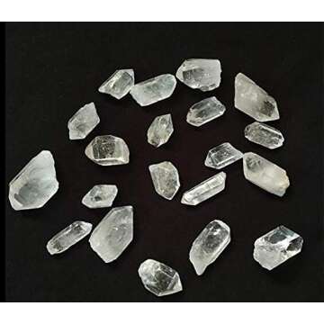 JIC Gem 1 Lb Natural Clear Quartz Crystals Points Bulk Stones and Crystals High Energy Raw White Qua...