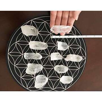 JIC Gem 1 Lb Natural Clear Quartz Crystals Points Bulk Stones and Crystals High Energy Raw White Quartz Crystals Healing Rough Stones Natural Quartz Cluster with Box