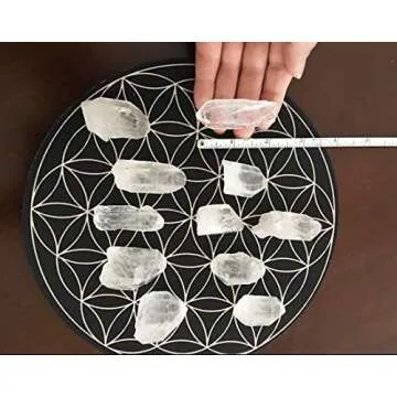 JIC Gem 1 Lb Natural Clear Quartz Crystals Points Bulk Stones and Crystals High Energy Raw White Quartz Crystals Healing Rough Stones Natural Quartz Cluster with Box