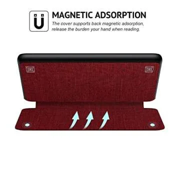 Ayotu Fabric Case for 6" All-New Kindle 11th Generation 2022 Release (RS23CV/C2V2L3) - with Auto Wake/Sleep - Support Back Cover Adsorption, Only for Basic Kindle 2024/2022, Red