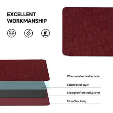 Ayotu Fabric Case for 6" All-New Kindle 11th Generation 2022 Release (RS23CV/C2V2L3) - with Auto Wake/Sleep - Support Back Cover Adsorption, Only for Basic Kindle 2024/2022, Red