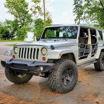 ECOTRIC 4-Door Set Off Road Front & Rear Tubular Doors Compatible with 2007-2018 Jeep Wrangler JK