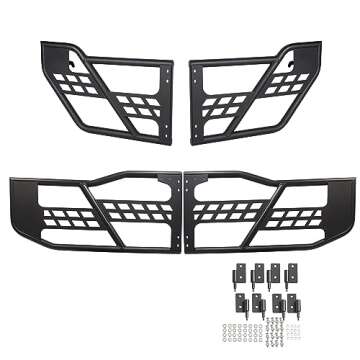 ECOTRIC 4-Door Set Off Road Front & Rear Tubular Doors Compatible with 2007-2018 Jeep Wrangler JK