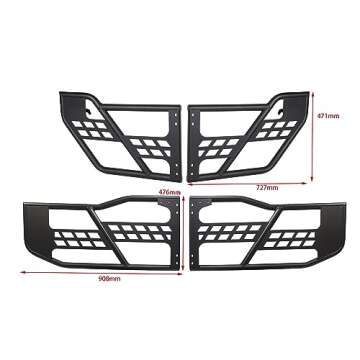 ECOTRIC 4-Door Set Off Road Front & Rear Tubular Doors Compatible with 2007-2018 Jeep Wrangler JK