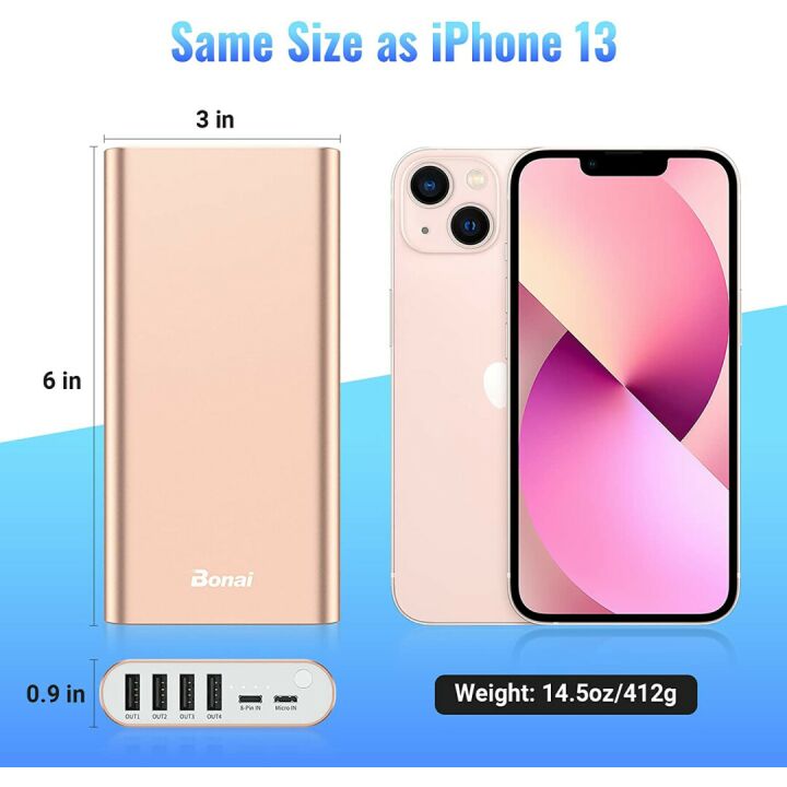 BONAI 20000mAh Power Bank with 4 USB Outputs