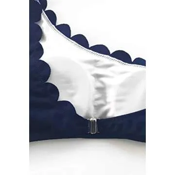 CUPSHE One Shoulder Scalloped Bikini Set for Summer