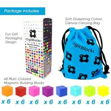 BrainSpark 48PCS Magnetic Building Blocks for Kids