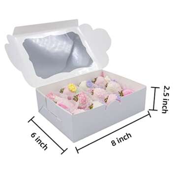 Capkyke 50pcs Bakery Boxes with Window for Baked Goods