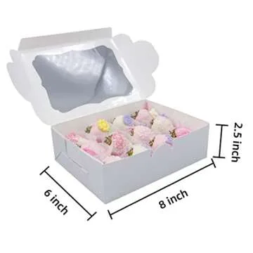 Capkyke 50pcs Bakery Boxes with Window for Baked Goods
