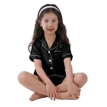SWOMOG Kids Satin Pajamas Sets - Stylish Sleepwear for Kids