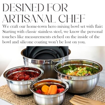 Bellemain Non-Slip Mixing Bowls with Lids - 4 Piece Set