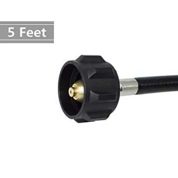DOZYANT 5 Feet Propane Adapter Hose 1 lb to 20 lb Converter Replacement for QCC1/Type1 Tank Connects 1 LB Bulk Portable Appliance to 20 lb Propane Tank - Safety Certified