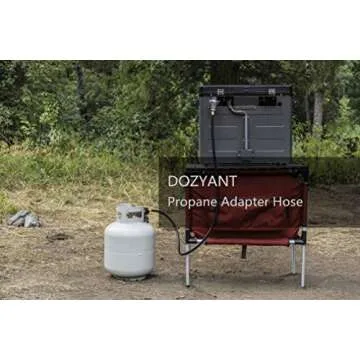 DOZYANT 5 Feet Propane Adapter Hose 1 lb to 20 lb Converter Replacement for QCC1/Type1 Tank Connects 1 LB Bulk Portable Appliance to 20 lb Propane Tank - Safety Certified