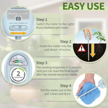 4-in-1 Soil Moisture Meter for Garden and Plants