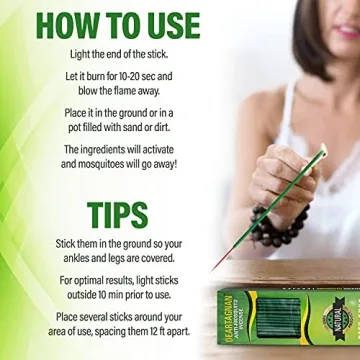 Mosquito Repellent Incense Sticks Natural Ingredients 50 Pack