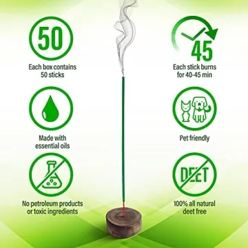 Mosquito Repellent Incense Sticks Natural Ingredients 50 Pack