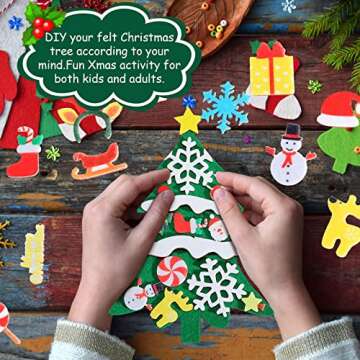 Tatuo DIY Felt Christmas Tree and Ornaments Felt Kids Party Favors Stickers for Kids Home Door Wall ...
